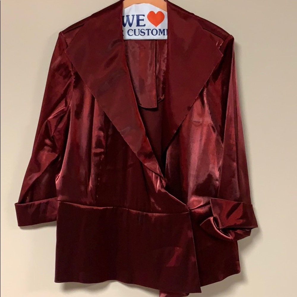 Red Silk Blazer